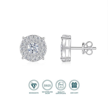 Moissanite Stud Earrings S925 Silver 18K Gold – 0.5ct Eight Hearts & Arrows NGTC