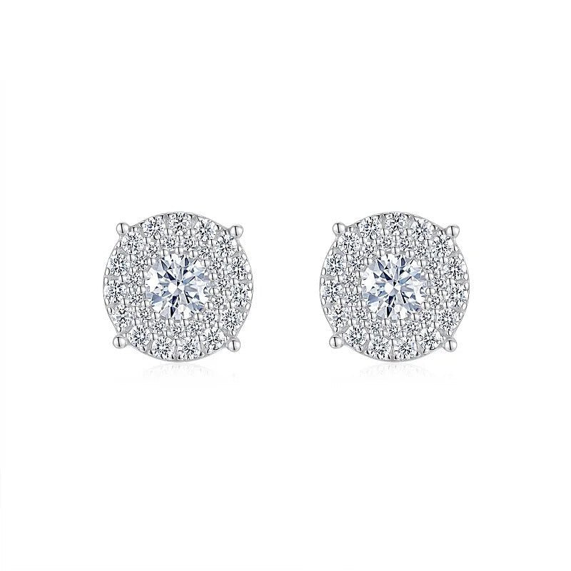 Moissanite Stud Earrings S925 Silver 18K Gold – 0.5ct Eight Hearts & Arrows NGTC