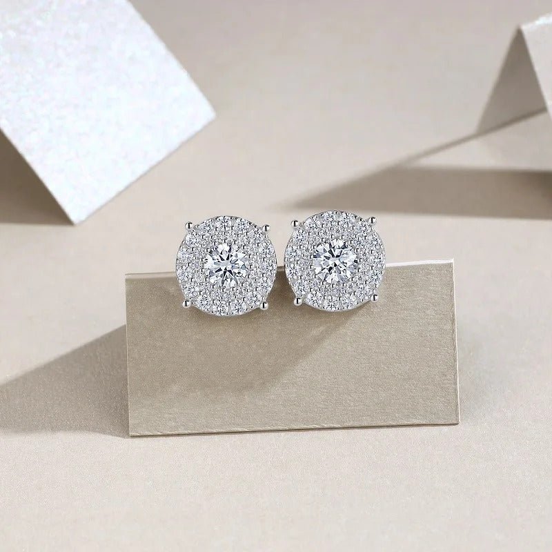 Moissanite Stud Earrings S925 Silver 18K Gold – 0.5ct Eight Hearts & Arrows NGTC