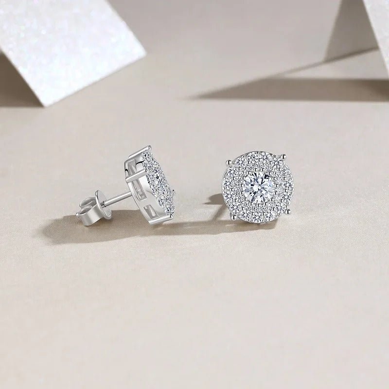 Moissanite Stud Earrings S925 Silver 18K Gold – 0.5ct Eight Hearts & Arrows NGTC