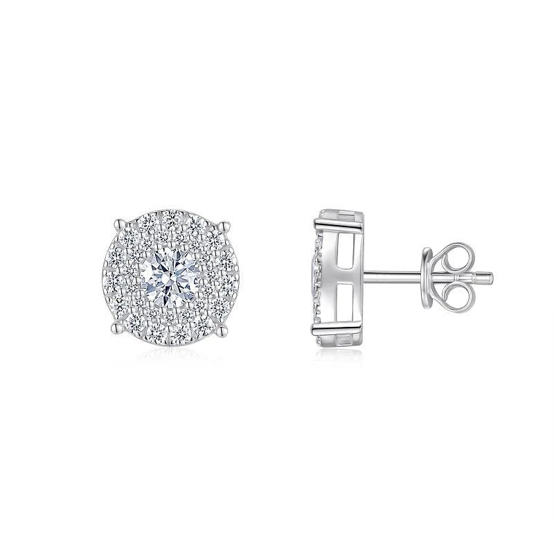 Moissanite Stud Earrings S925 Silver 18K Gold – 0.5ct Eight Hearts & Arrows NGTC