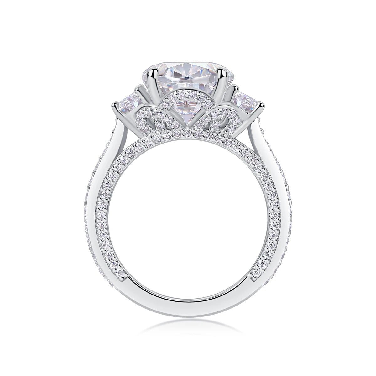 10ct Oval Moissanite Ring | S925 Silver | Eight Hearts & Arrows | GRA Certified | Engagement & Wedding | Charmsolo