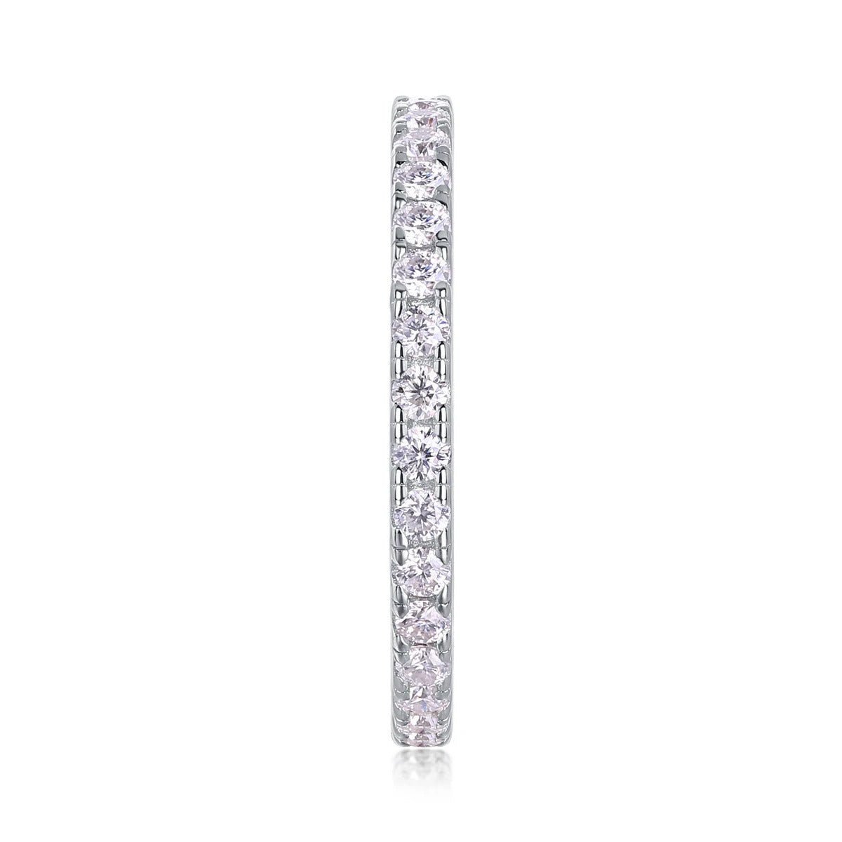 1.7mm Moissanite Eternity Band | S925 Silver Solid 18K White Gold | 34 VVS1 Stones | Charmsolo