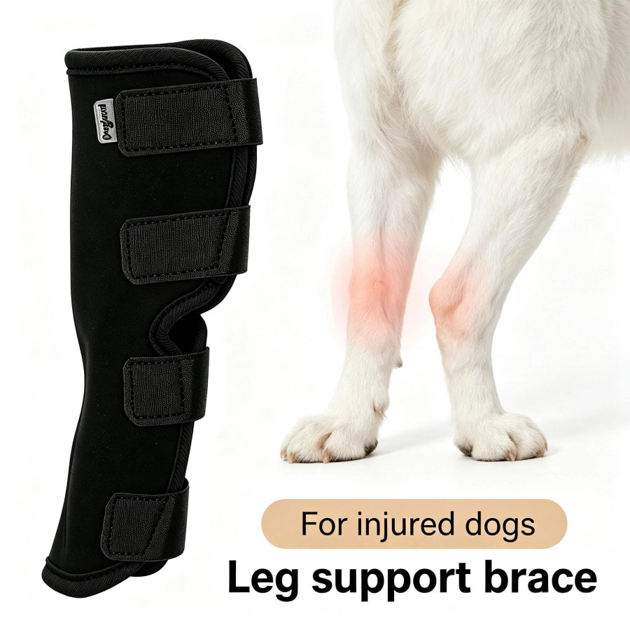 Dog Leg Support Brace Neoprene Black S‑XL For Sprain Arthritis Post‑Surgery Recovery