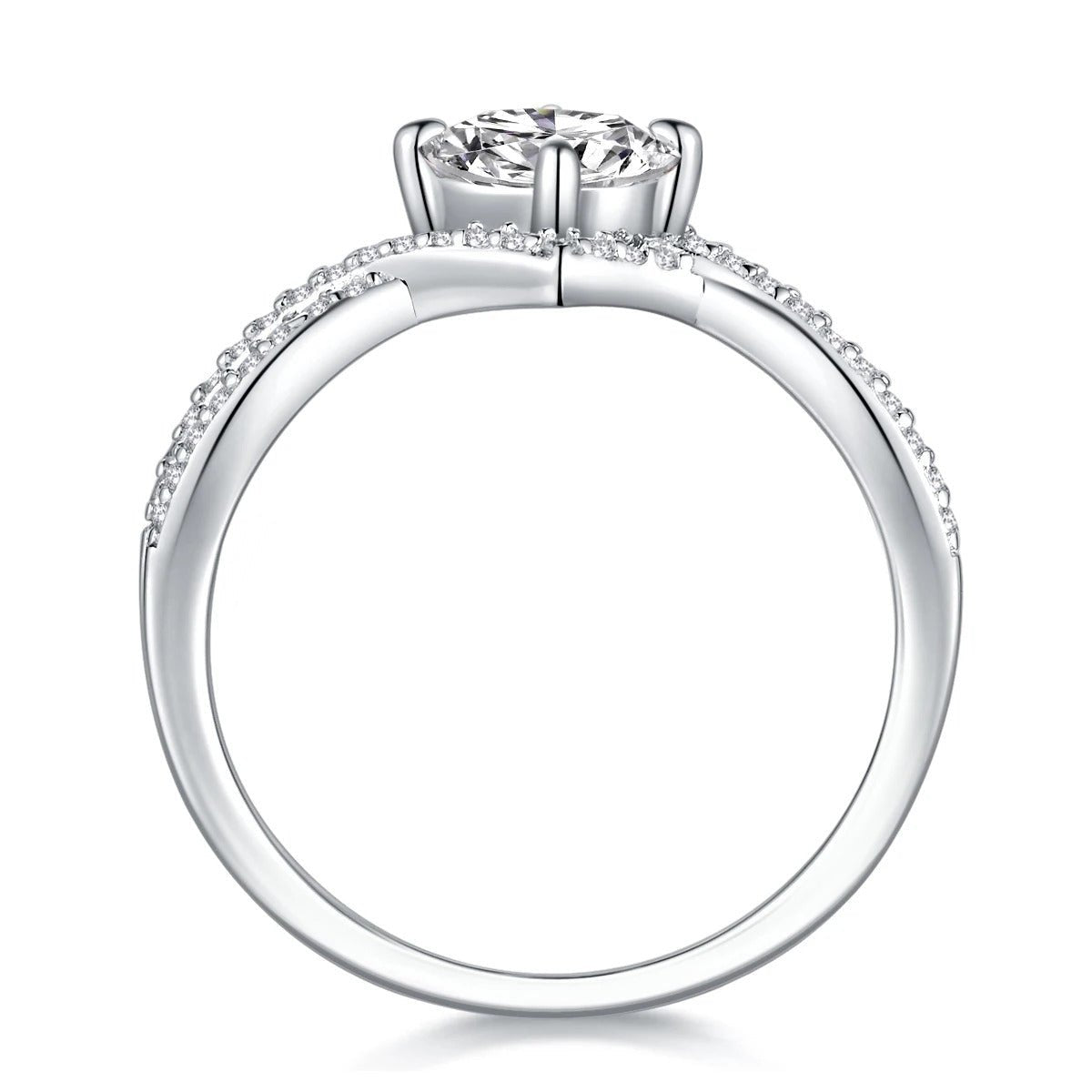 1ct Crown Moissanite Ring | S925 Silver 18K Gold Plated | VVS1 D-Color | GRA Certified | Charmsolo