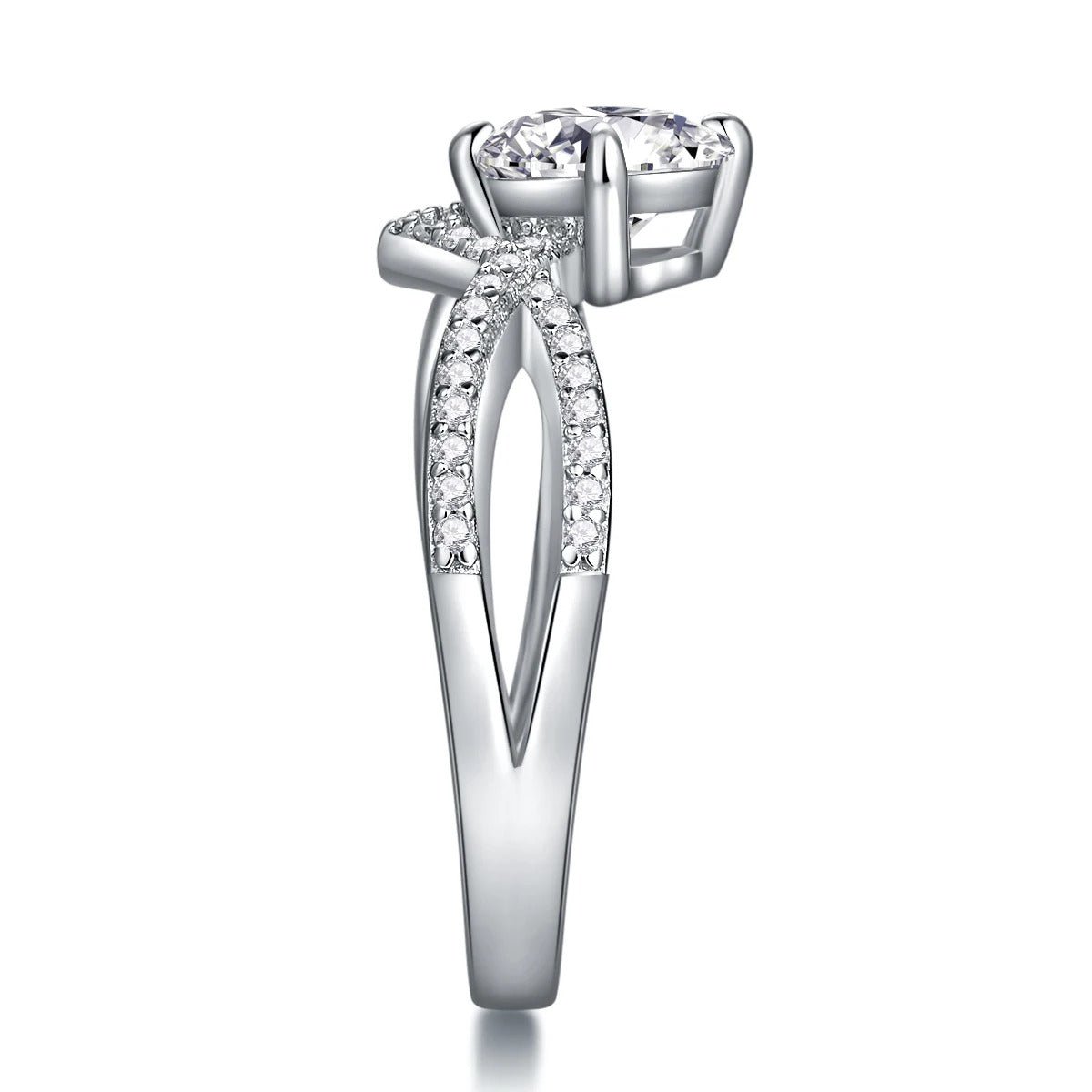 1ct Crown Moissanite Ring | S925 Silver 18K Gold Plated | VVS1 D-Color | GRA Certified | Charmsolo