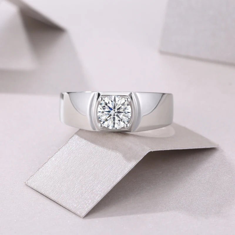 1ct Moissanite Crown Claw Ring | S925 Silver 18K Gold Plated | 6.5mm VVS1 D-Color Eight Hearts & Arrows | GRA Certified | Charmsolo