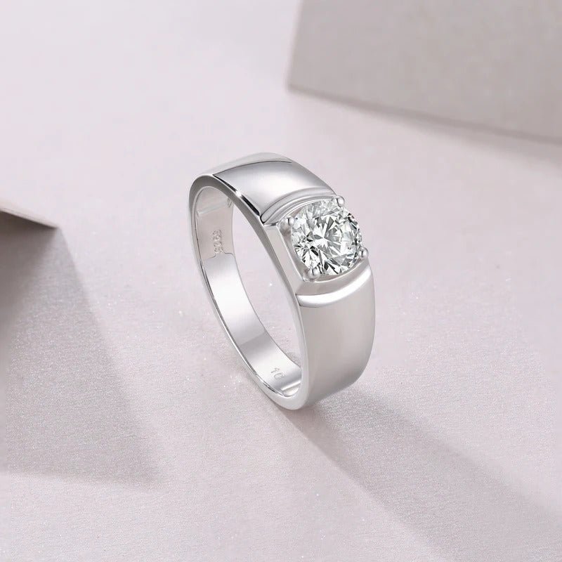1ct Moissanite Crown Claw Ring | S925 Silver 18K Gold Plated | 6.5mm VVS1 D-Color Eight Hearts & Arrows | GRA Certified | Charmsolo