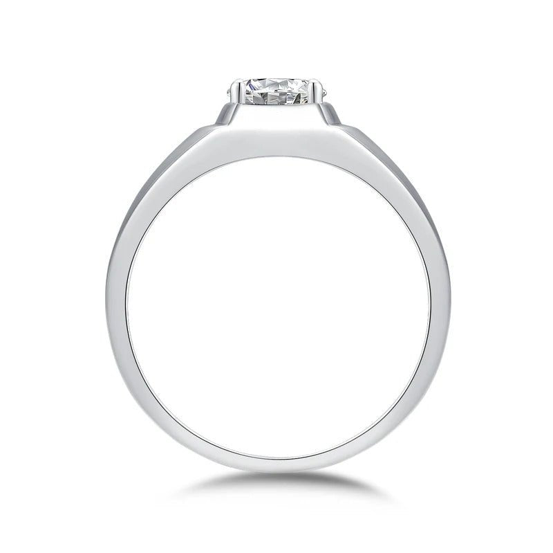 1ct Moissanite Crown Claw Ring | S925 Silver 18K Gold Plated | 6.5mm VVS1 D-Color Eight Hearts & Arrows | GRA Certified | Charmsolo