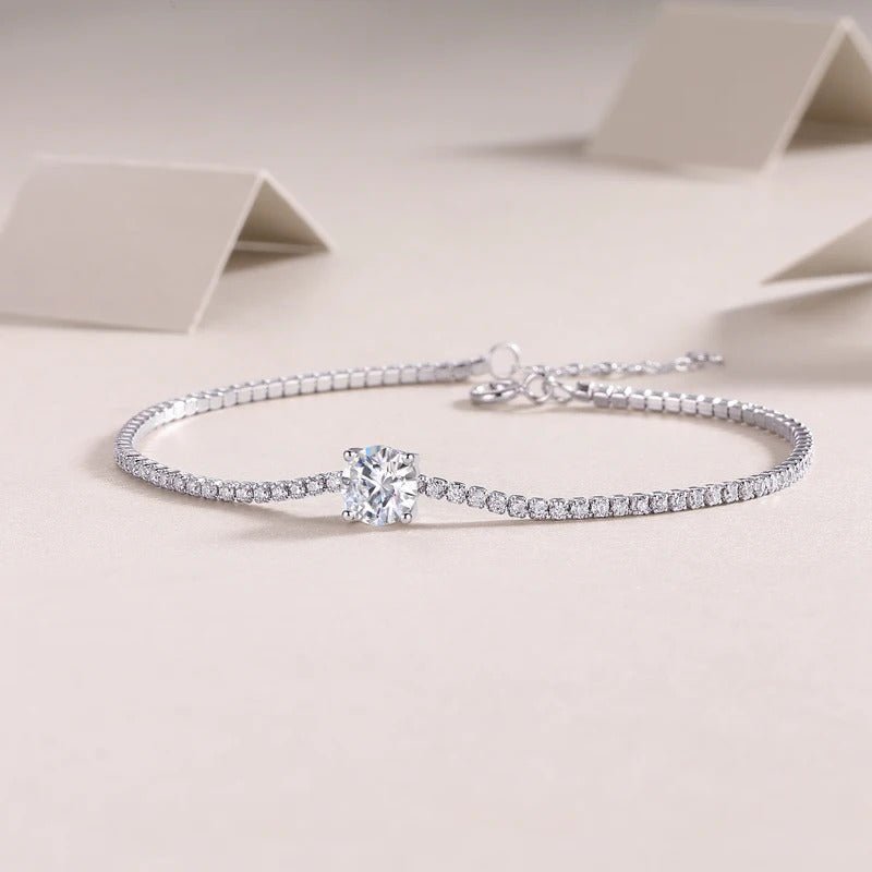 1Ct Moissanite Pendant Bracelet | S925 Silver 18K Gold Plated | Hypoallergenic | Charmsolo