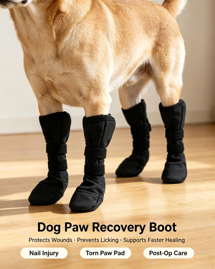 Long Cuff Dog Anti‑Slip Protective Boot, Polyester Boot for Senior Injured Dogs Prevent Paw Licking