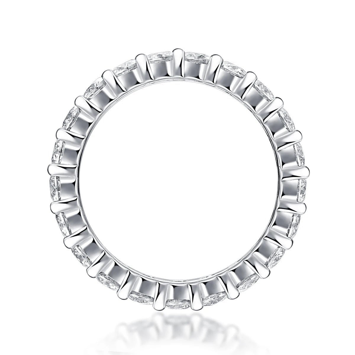 3mm Moissanite Eternity Band | S925 Silver 18K Gold Plated | Hypoallergenic | Eight Hearts & Arrows | Charmsolo