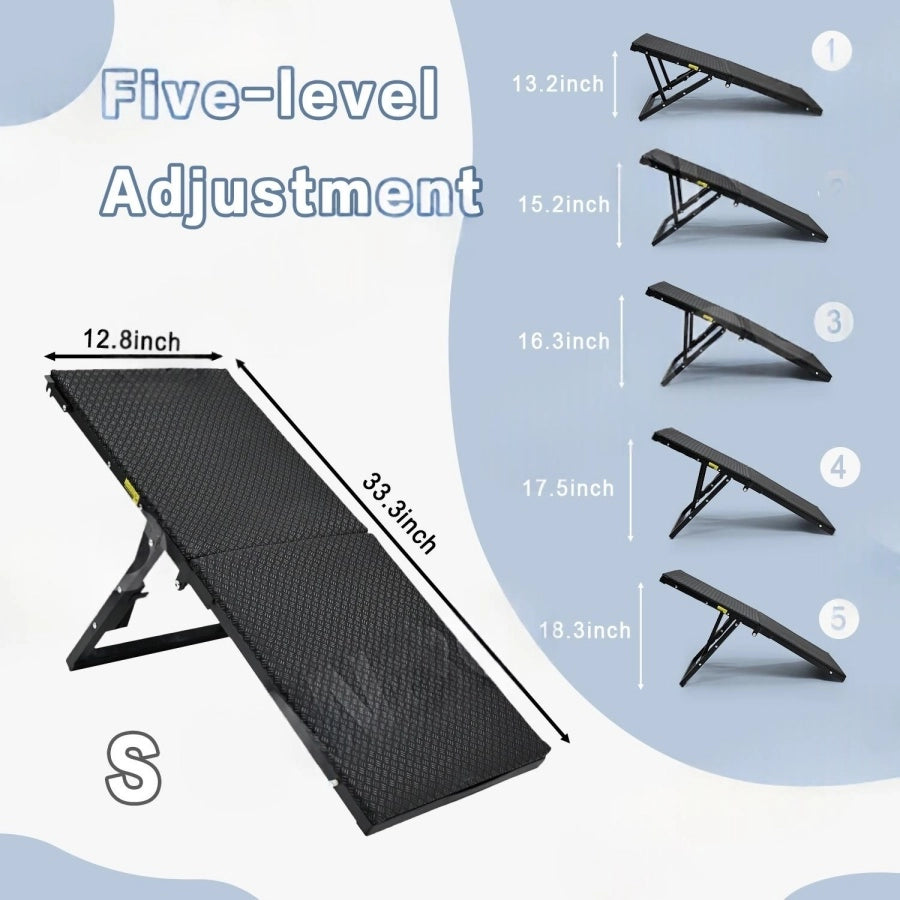 Foldable Pet Stairs Soft Oxford Foam Steps for Senior Dogs