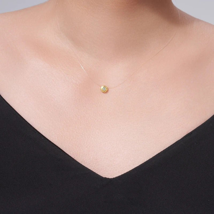 4mm Moissanite Italian Matte Clavicle Necklace | S925 Silver 18K Gold Plated | VVS1 D-Color | Affordable Luxury | Charmsolo