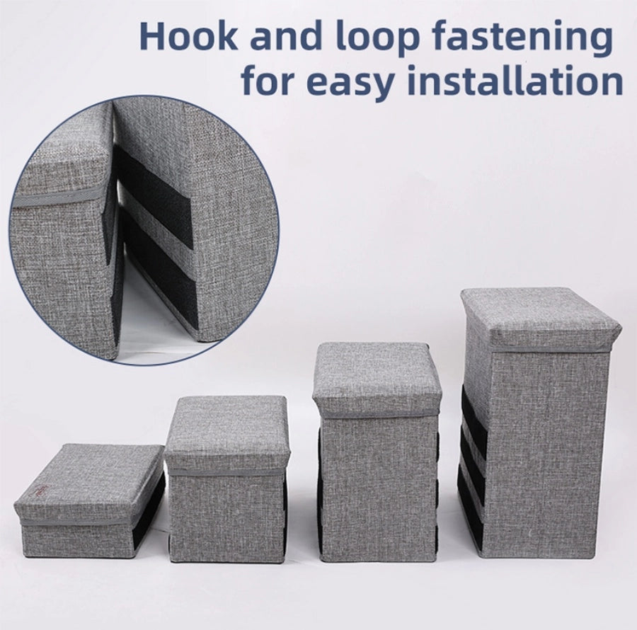 4‑Step Foldable Pet Steps With Storage For Small Senior Dogs DD01299