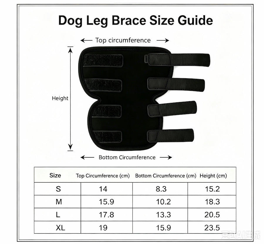 Dog Leg Support Brace Neoprene Black S‑XL For Sprain Arthritis Post‑Surgery Recovery
