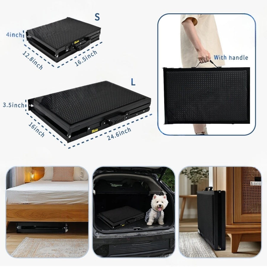 Foldable Pet Stairs Soft Oxford Foam Steps for Senior Dogs