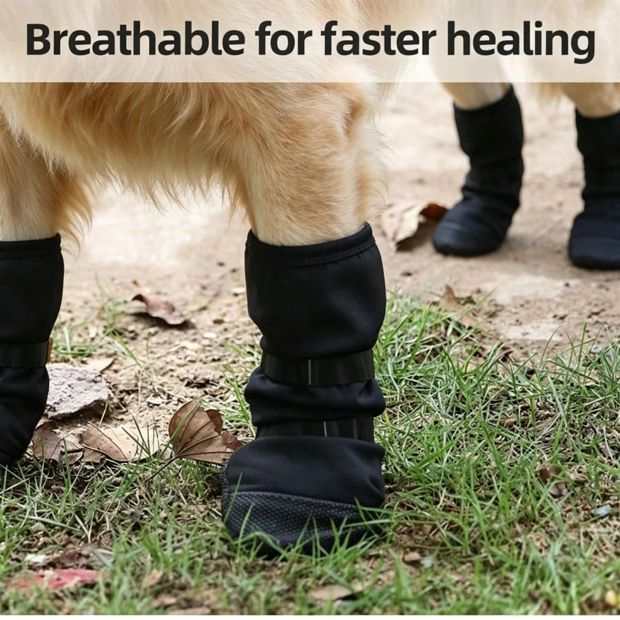 Long Cuff Dog Anti‑Slip Protective Boot, Polyester Boot for Senior Injured Dogs Prevent Paw Licking