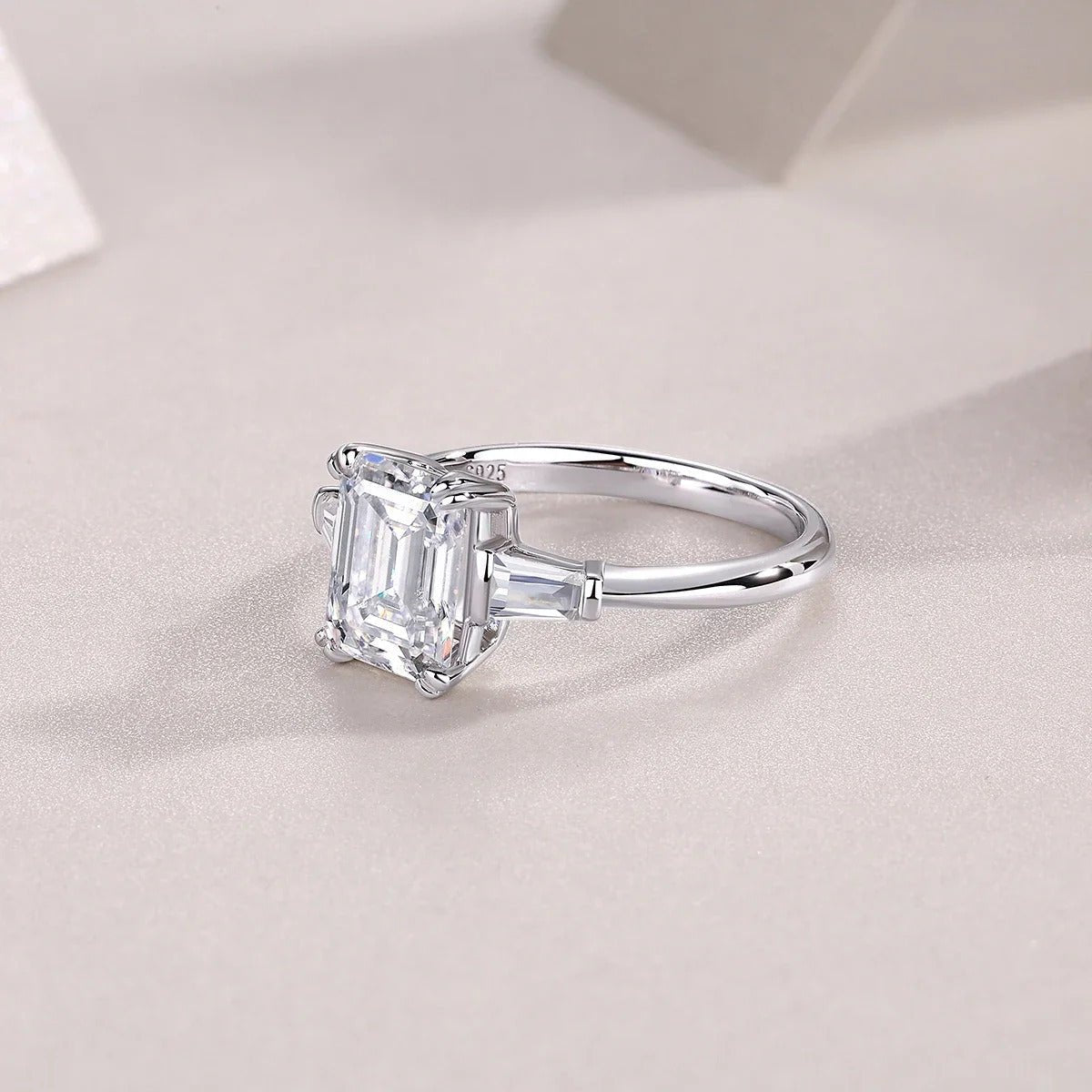 7×9mm Octagon Moissanite Starry Mirror Ring | S925 Silver 18K Gold Plated | VVS1 D-Color Perfect Cut | GRA Certified | Charmsolo