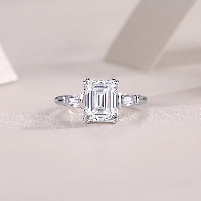 7×9mm Octagon Moissanite Starry Mirror Ring | S925 Silver 18K Gold Plated | VVS1 D-Color Perfect Cut | GRA Certified | Charmsolo