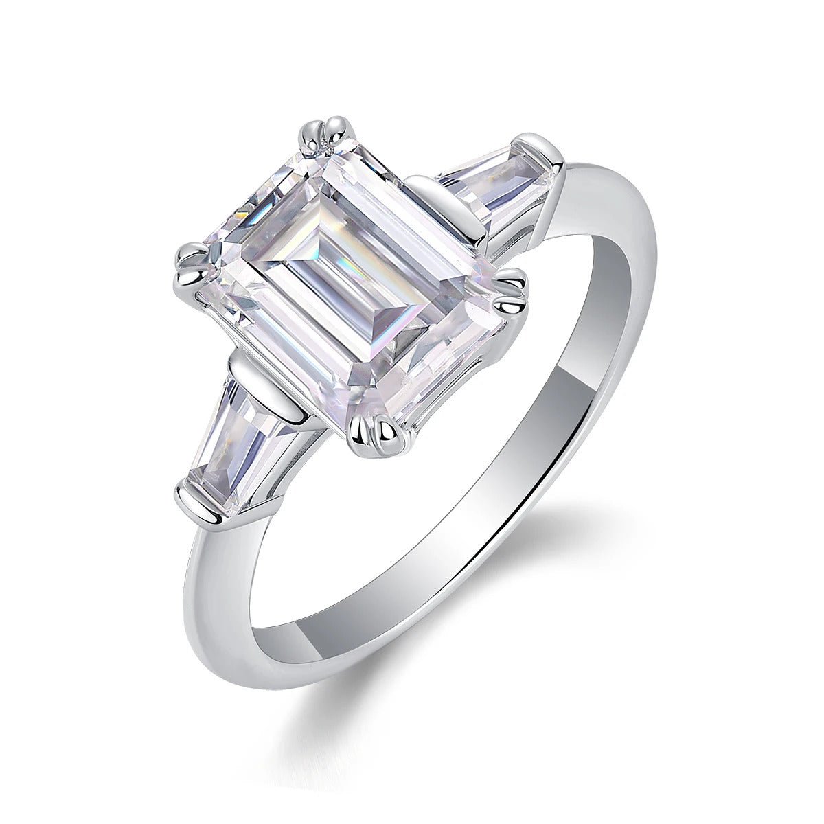 7×9mm Octagon Moissanite Starry Mirror Ring | S925 Silver 18K Gold Plated | VVS1 D-Color Perfect Cut | GRA Certified | Charmsolo