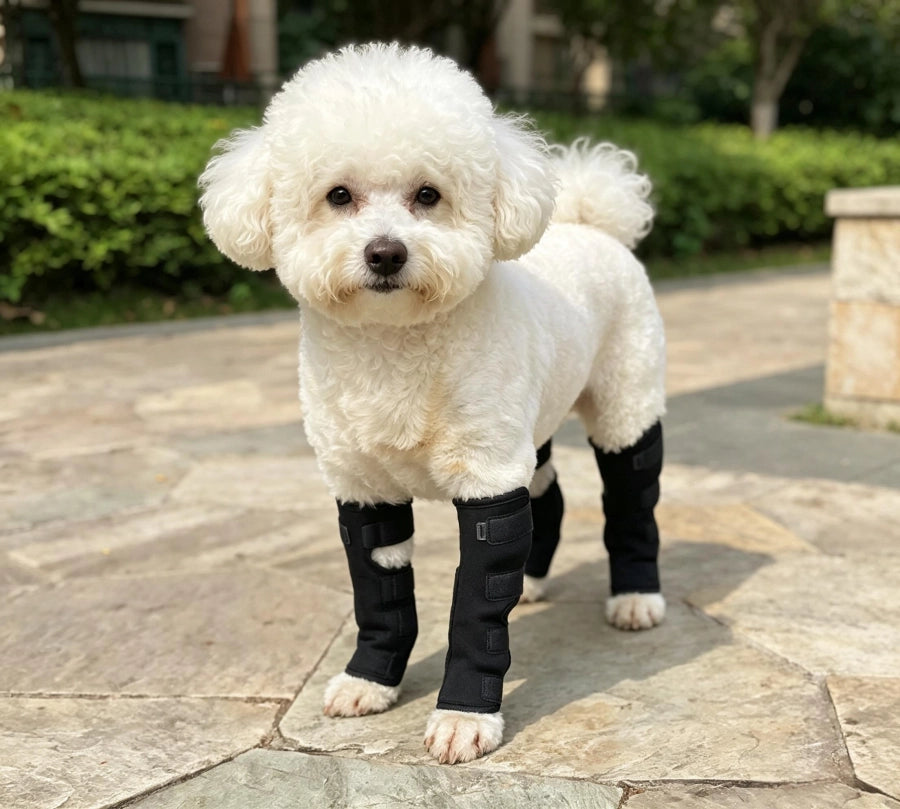 Dog Leg Support Brace Neoprene Black S‑XL For Sprain Arthritis Post‑Surgery Recovery