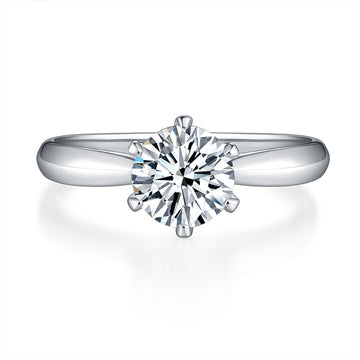 1ct VVS1 D Moissanite Adjustable Ring 925 Silver with GRA Certificate & Gift Box