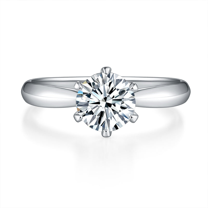 1ct VVS1 D Moissanite Adjustable Ring 925 Silver with GRA Certificate & Gift Box