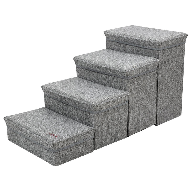 4‑Step Foldable Pet Steps With Storage For Small Senior Dogs DD01299