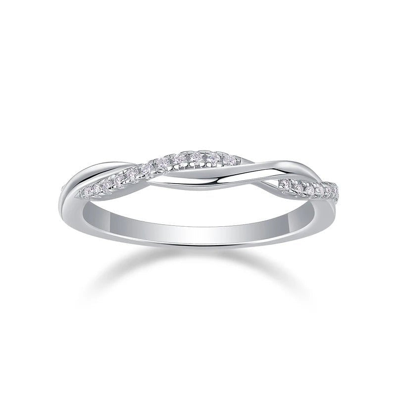 Moissanite Ring Set 2pcs 925 Silver – 1ct VVS1 D Color 18K White Gold Wedding Eternity Band