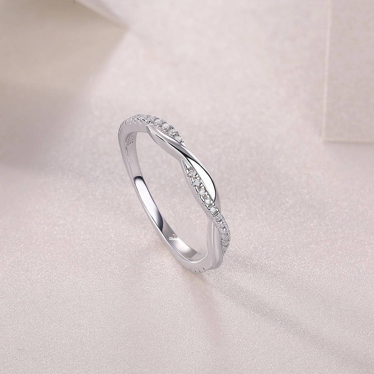 Moissanite Ring Set 2pcs 925 Silver – 1ct VVS1 D Color 18K White Gold Wedding Eternity Band
