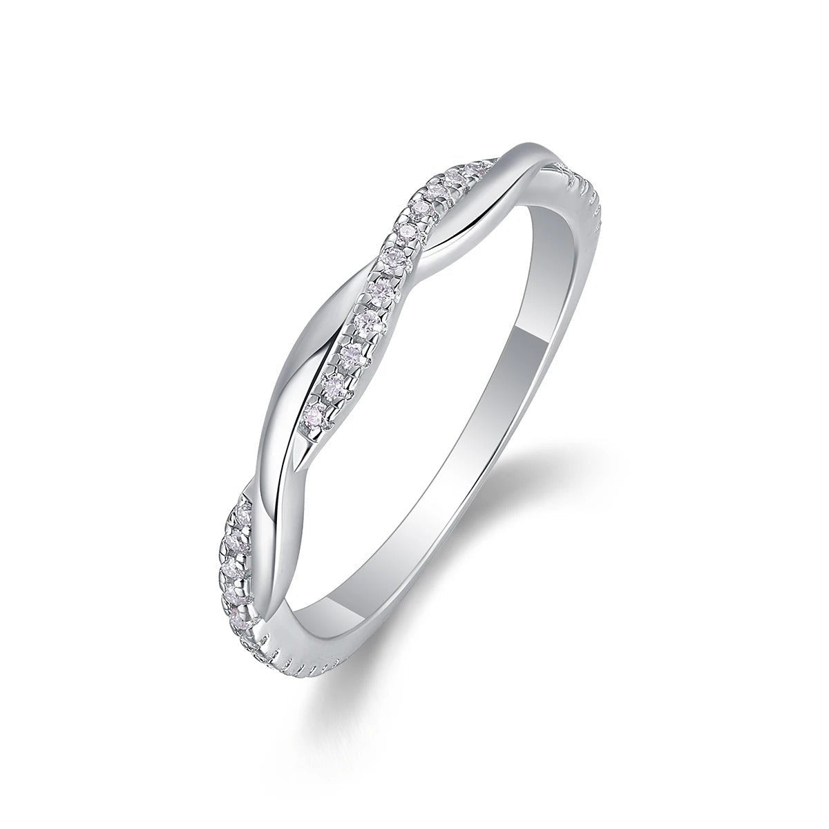 Moissanite Ring Set 2pcs 925 Silver – 1ct VVS1 D Color 18K White Gold Wedding Eternity Band