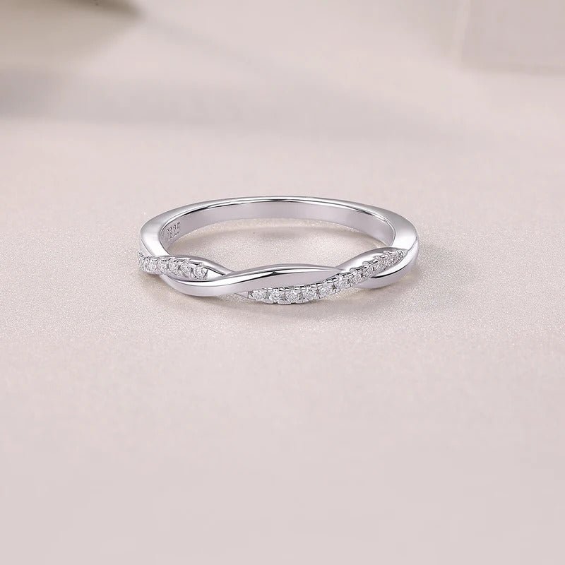 Moissanite Ring Set 2pcs 925 Silver – 1ct VVS1 D Color 18K White Gold Wedding Eternity Band