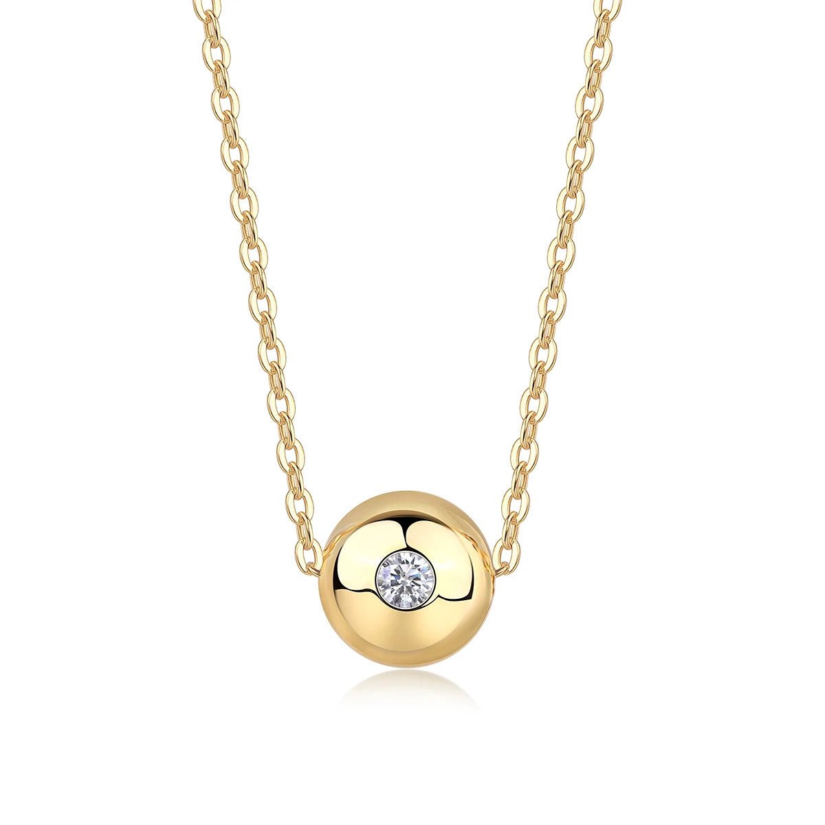 Moissanite Geometric Pendant Necklace 925 Silver 18K Gold – Sparkling O-Chain