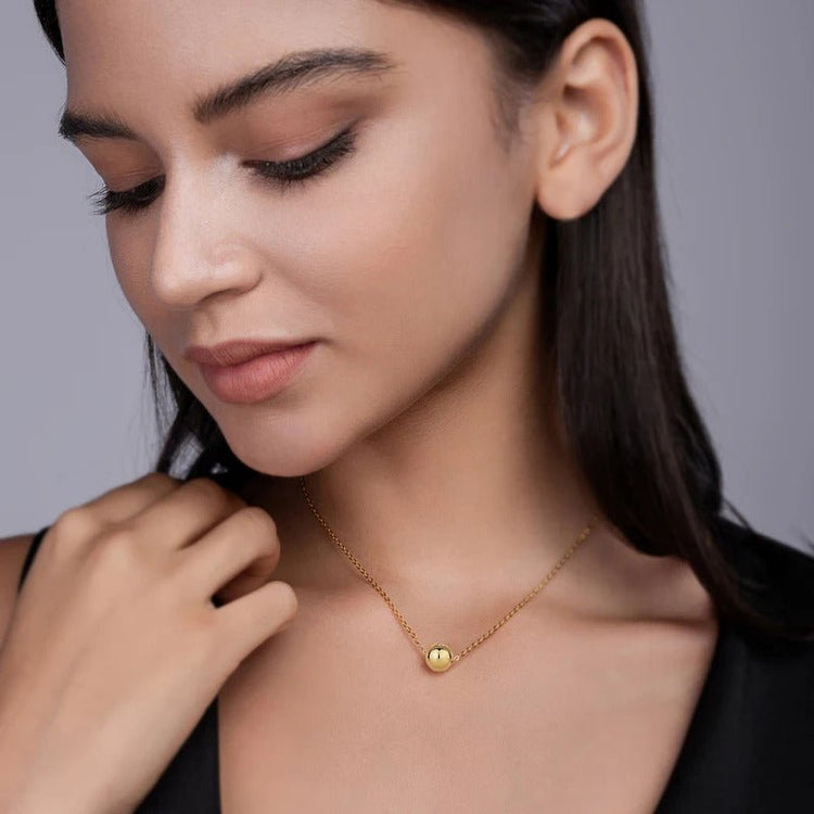 Moissanite Geometric Pendant Necklace 925 Silver 18K Gold – Sparkling O-Chain