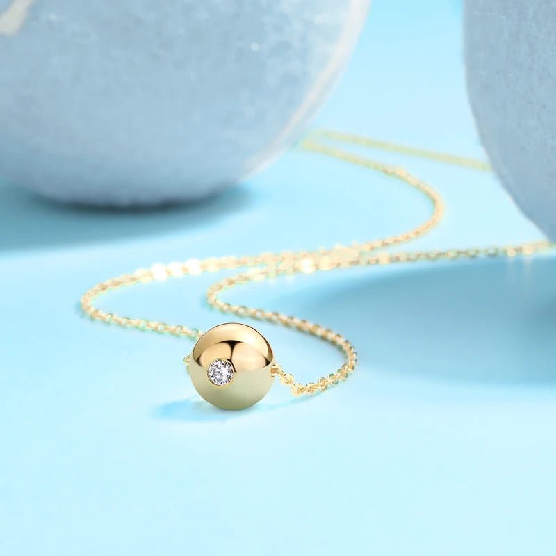 Moissanite Geometric Pendant Necklace 925 Silver 18K Gold – Sparkling O-Chain