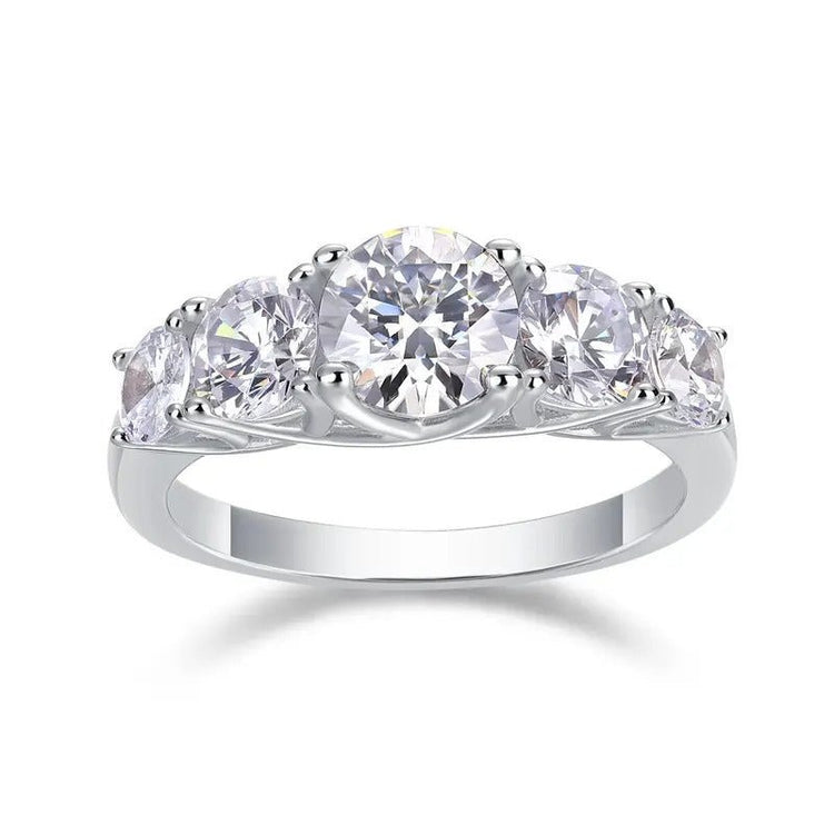 Moissanite Cocktail Ring 925 Silver – 1ct VVS1 D Color 8H8A + Zircon Accents