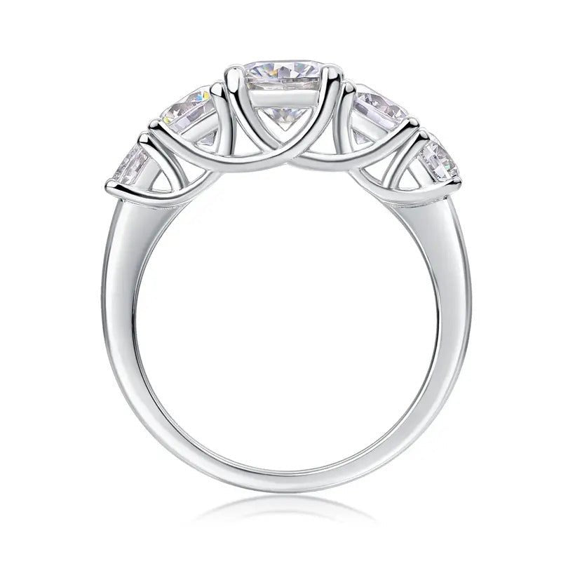 Moissanite Cocktail Ring 925 Silver – 1ct VVS1 D Color 8H8A + Zircon Accents