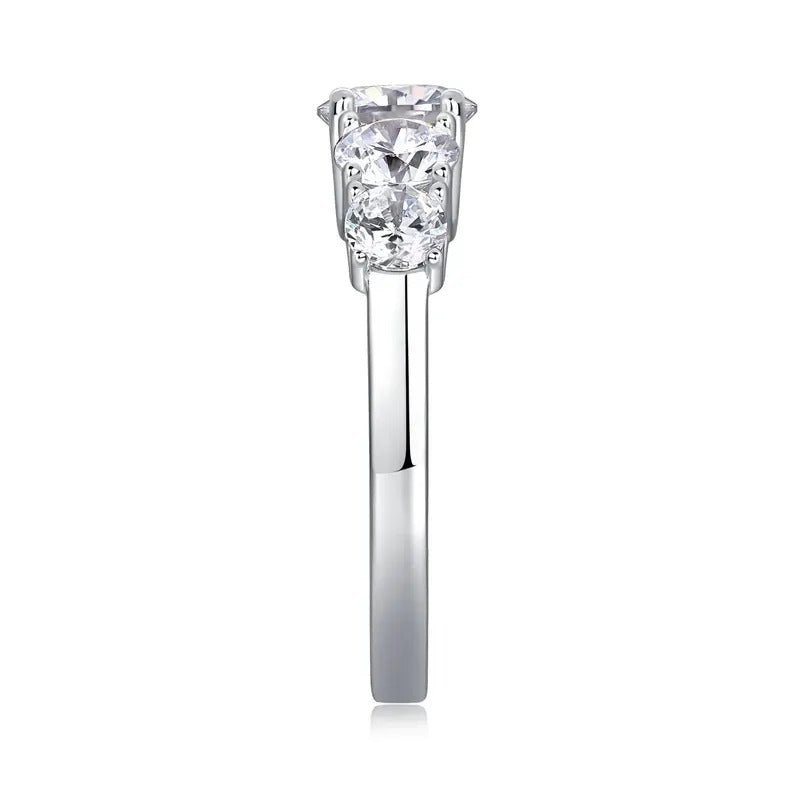 Moissanite Cocktail Ring 925 Silver – 1ct VVS1 D Color 8H8A + Zircon Accents