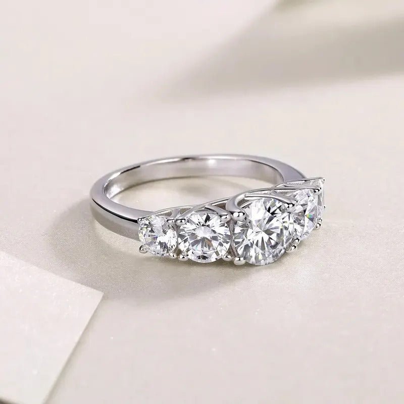 Moissanite Cocktail Ring 925 Silver – 1ct VVS1 D Color 8H8A + Zircon Accents