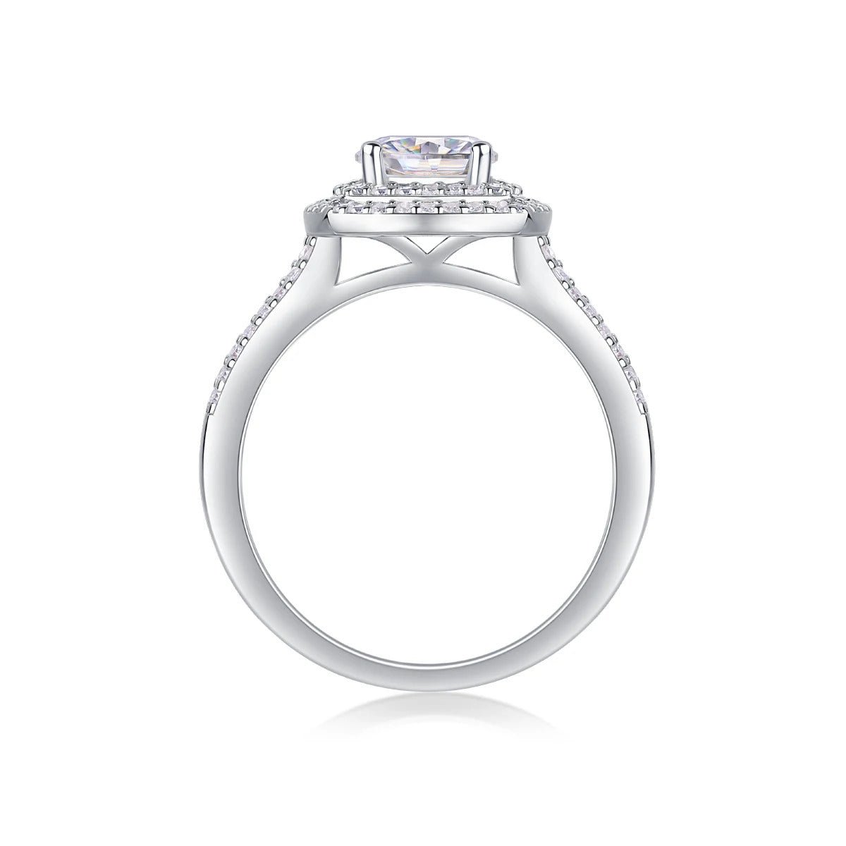 Moissanite Ring 925 Silver – 1ct VVS1 D Color + 88 CZ Accents Thick Gold | Charmsolo