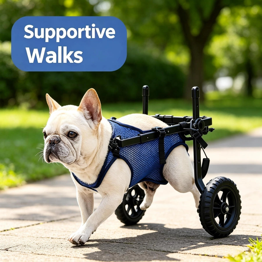 Dog Wheelchair for Hind Legs Disabled Weak Back Legs, Metal Frame Pet Mobility Aid for Small Medium Dogs