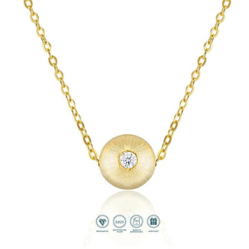 Charmsolo Moissanite Pendant Necklace | S925 Silver 18K Gold Plated | VVS1 D Color 8H8A Cut | N14890