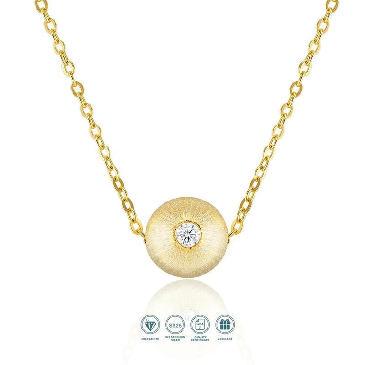 Charmsolo Moissanite Pendant Necklace | S925 Silver 18K Gold Plated | VVS1 D Color 8H8A Cut | N14890