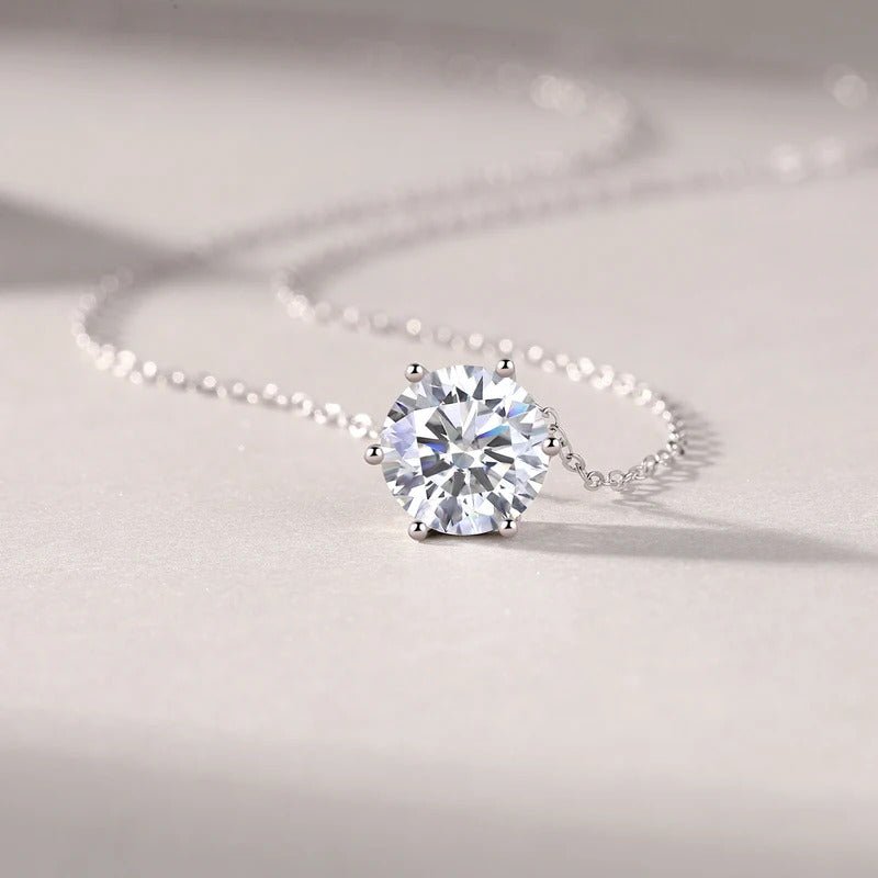 Beating Heart Moissanite Pendant Necklace | S925 Silver 18K Gold Plated | 1/2/3ct VVS1 D-Color | Princess Series | GRA Certified | Charmsolo