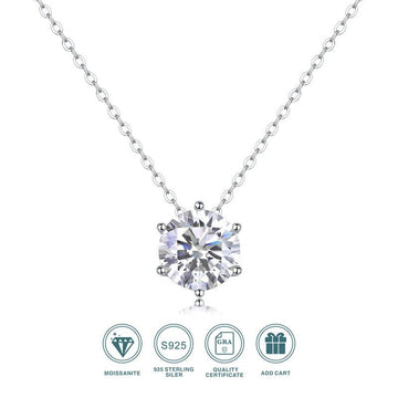 Beating Heart Moissanite Pendant Necklace | S925 Silver 18K Gold Plated | 1/2/3ct VVS1 D-Color | Princess Series | GRA Certified | Charmsolo