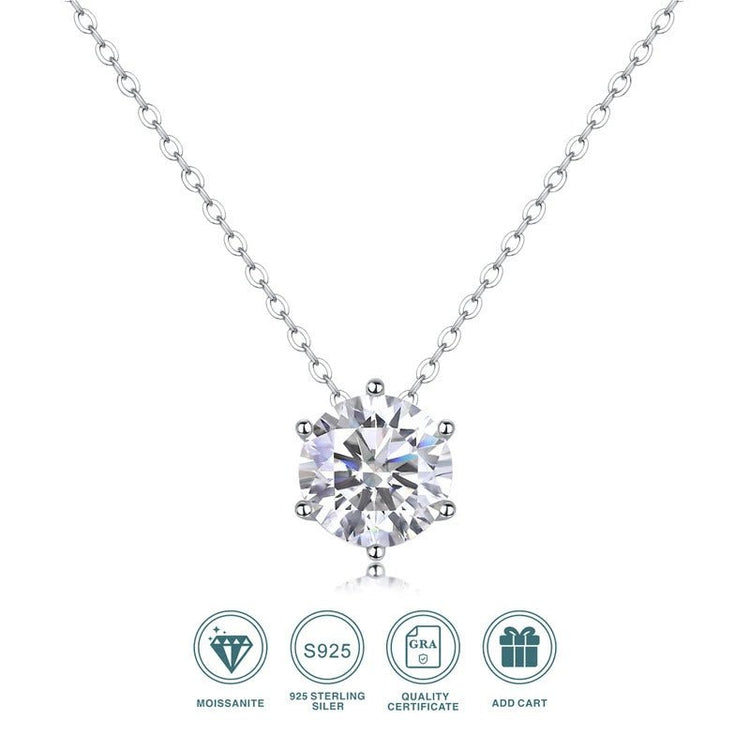 Beating Heart Moissanite Pendant Necklace | S925 Silver 18K Gold Plated | 1/2/3ct VVS1 D-Color | Princess Series | GRA Certified | Charmsolo