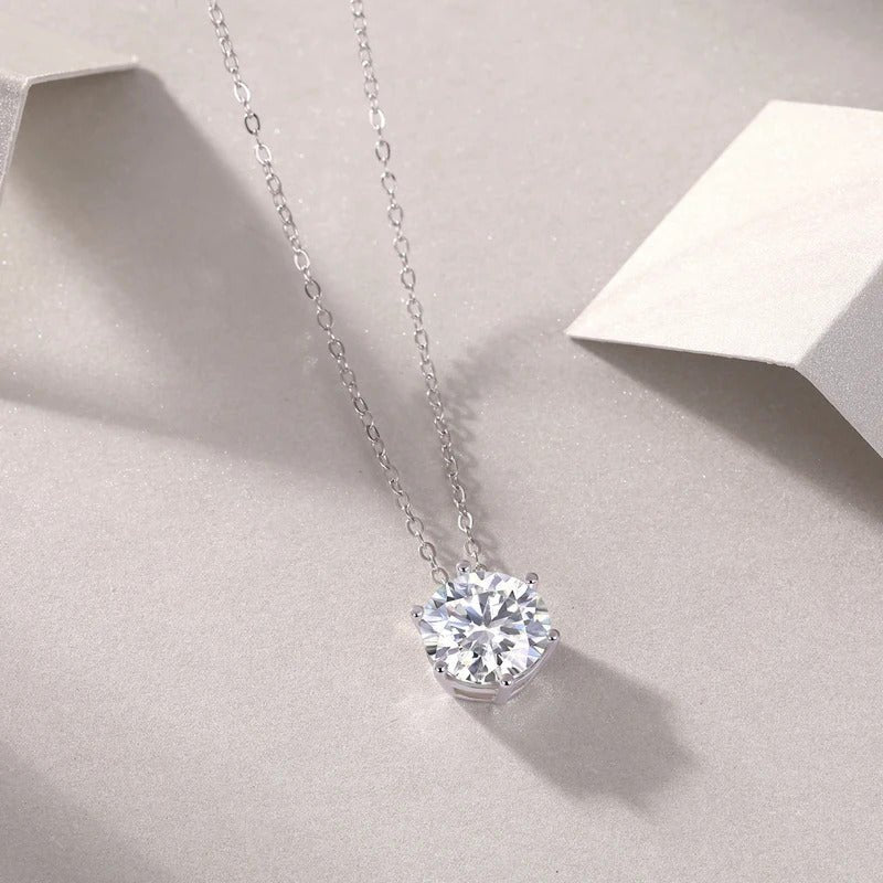 Beating Heart Moissanite Pendant Necklace | S925 Silver 18K Gold Plated | 1/2/3ct VVS1 D-Color | Princess Series | GRA Certified | Charmsolo