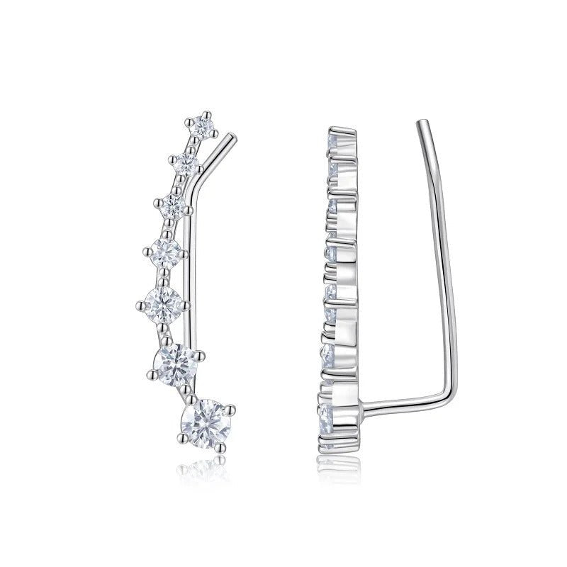 Bohemia Graduating Moissanite Stud Earrings | S925 Silver 18K Gold Plated | 14 VVS1 Eight Hearts & Arrows | GRA Certified | Charmsolo
