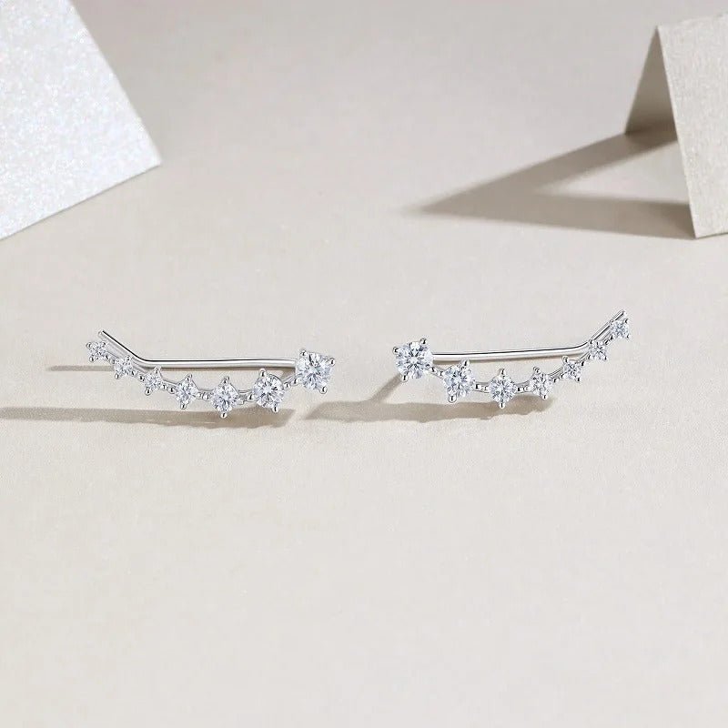 Bohemia Graduating Moissanite Stud Earrings | S925 Silver 18K Gold Plated | 14 VVS1 Eight Hearts & Arrows | GRA Certified | Charmsolo